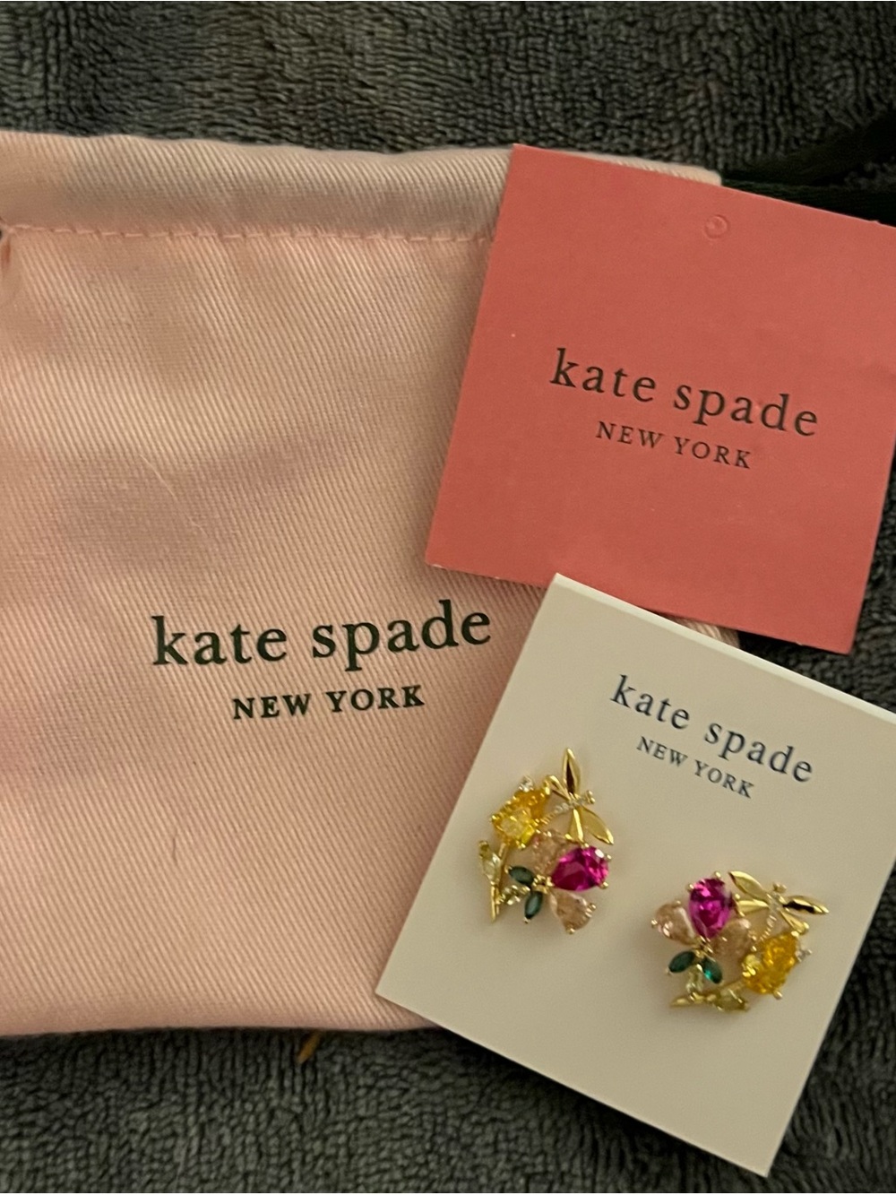 kate spade  Floral Cluster Earrings - Butterfly & Floral Design Pink & Yellow